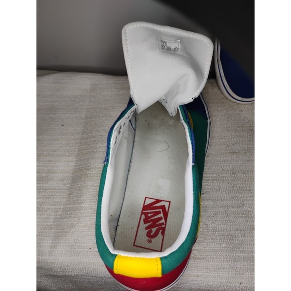 Vans Old Skool Men's 7 Off The Wall Laced Skate Shoes Blue Yellow Green Red Y2K - Picture 10 of 14